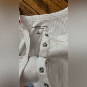 Cute white tank buttons unbutton